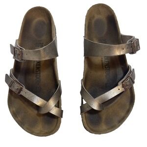 Birkenstock Mayari Thong Sandals Copper Birko-Flor Regular C/D Womens 8 EU 39